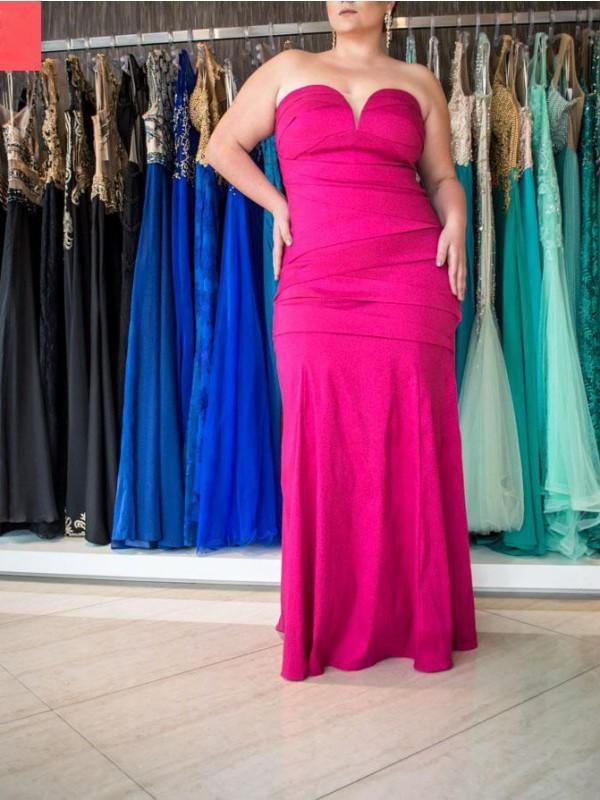Free Shipping on Chicloth Mermaid Sweetheart Sleeveless With Ruched Floor-Length Elastic Woven Satin Plus Size Dresses