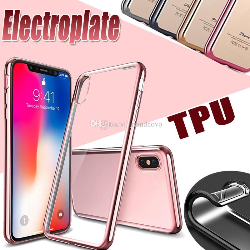 Electroplate Plating Ultra Clear Soft TPU Cover Case For iPhone XS Max XR X 8 7 Plus 6 5 Samsung Galaxy S9 S8 Note A5 A7 A8 Huawei P20 Pro