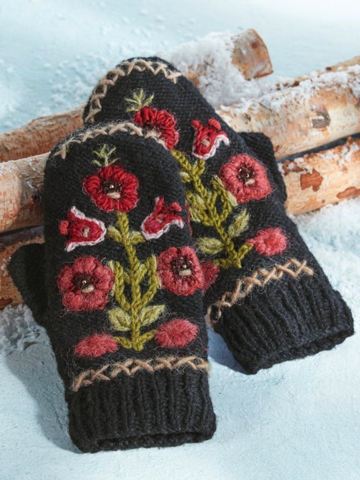 Noracora Black Gloves Winter Polyester Gloves