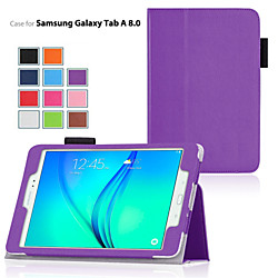 Case For Samsung Galaxy / Tab A 8.0 / Tab A 9.7 with Stand / Flip Full Body Cases Solid Colored PU Leather Lightinthebox