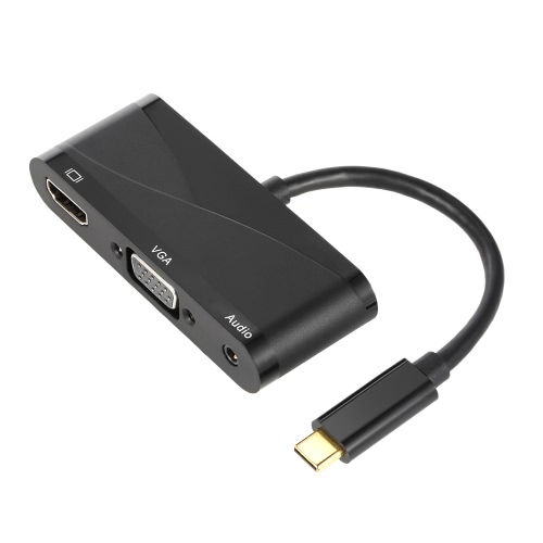 USB 3.1 Type C Male to HD(4K*2K)/VGA+Aduio+USB2.0 Converter Adaptor for MabBook Pro PC