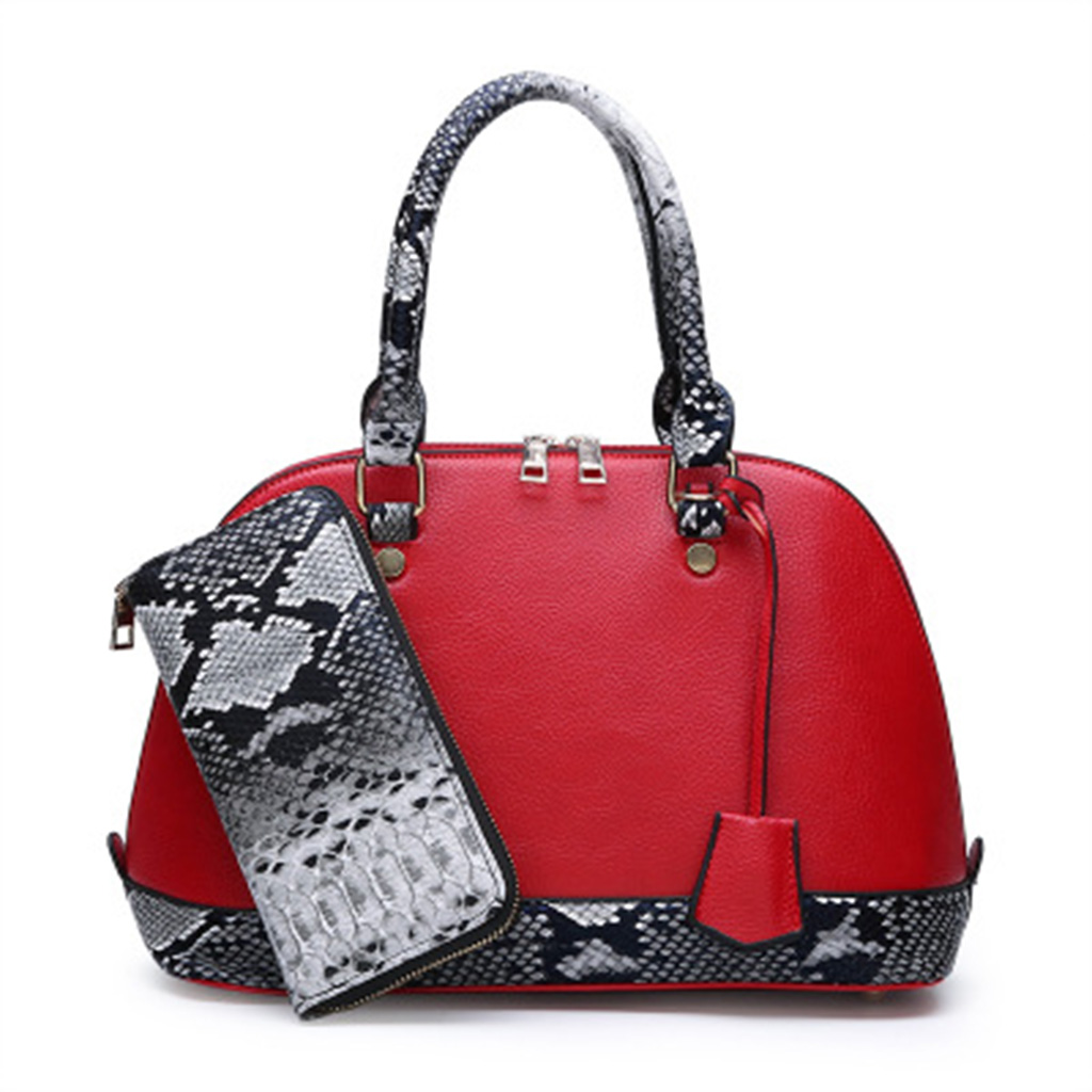 Trendy Croco Splice Shoulder Bag and Wallet Set