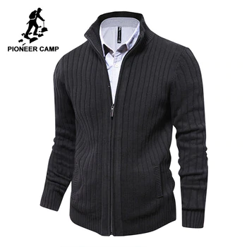 Pioneer Camp men sweaters knitted zipper cardigan male Top quality famous brand clothing christmas sweater