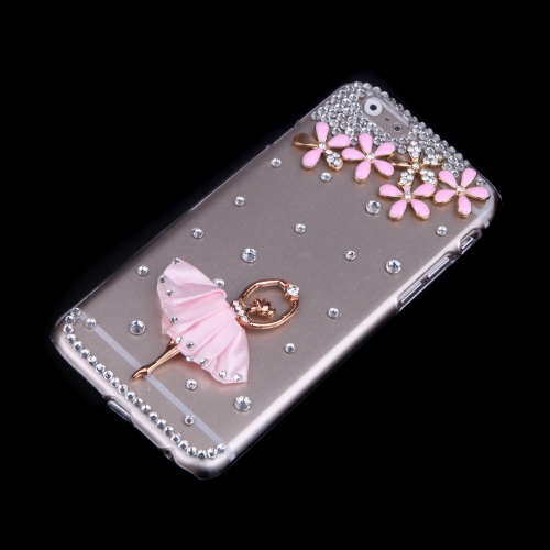 Funda para móvil Funda Lujosa transparente y clara + Bling Cristalina con diamante de Rhinestone +Decoración Funda dura trasera de iphone 6 Cubierta para iphone 6 Proteccón para móvil para Apple iPhone 6