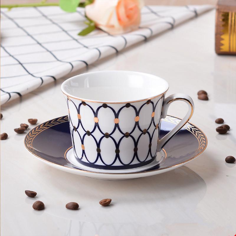 European simple low bone china coffee cup sets creative British style zebra blue christmas elk oriental horse afternoon tea sets