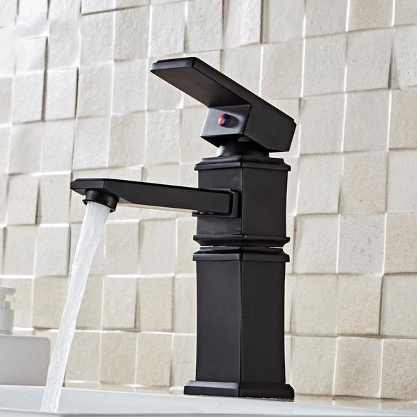 Bathroom Sink Faucets Black/White Brass Basin Single Handle Deck Mounted Tap Cold And Water Mixer