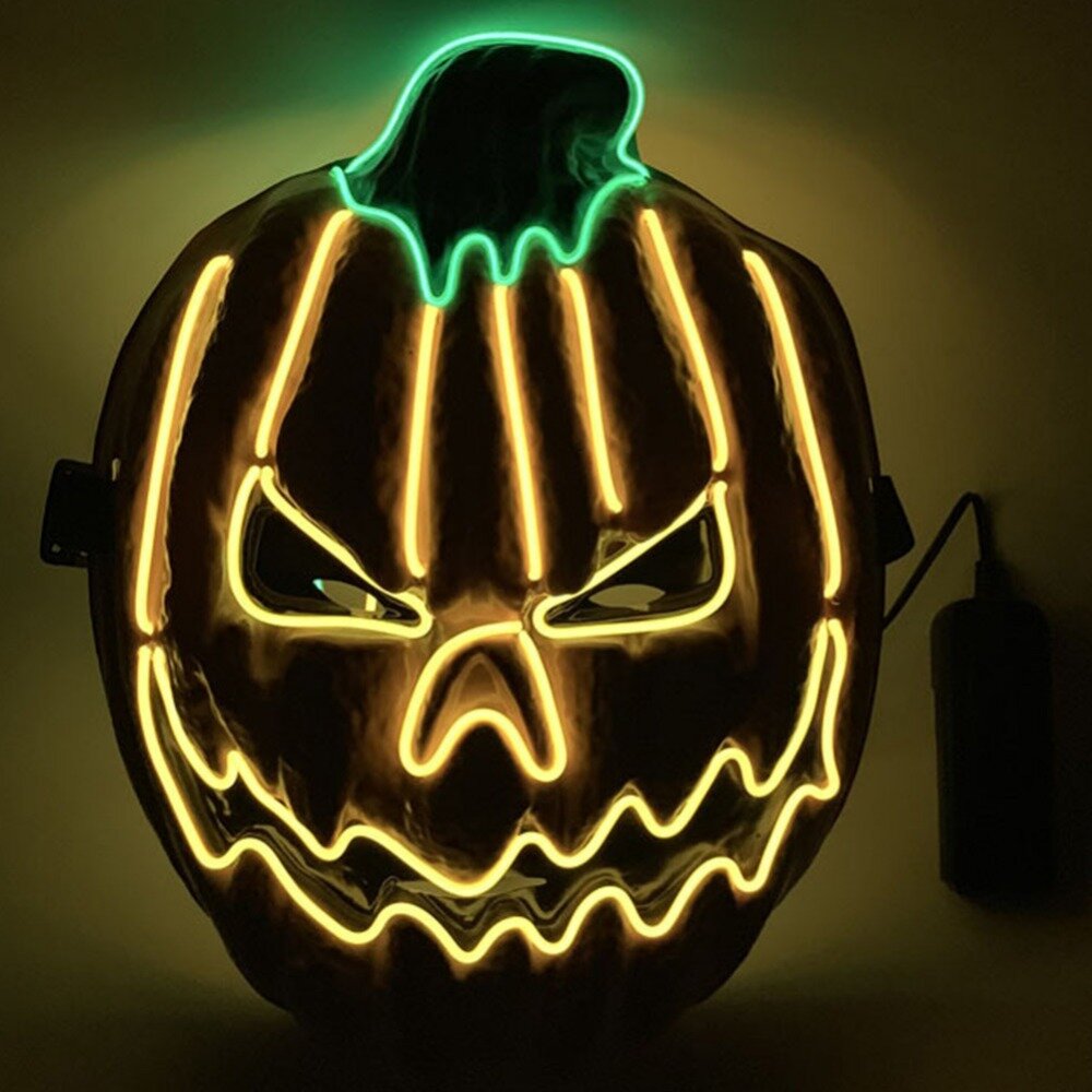Glühende Kürbismaske Gesichter EL LED Neonlicht Flexible Halloween Requisiten Halloween Karneval Party Dekoration