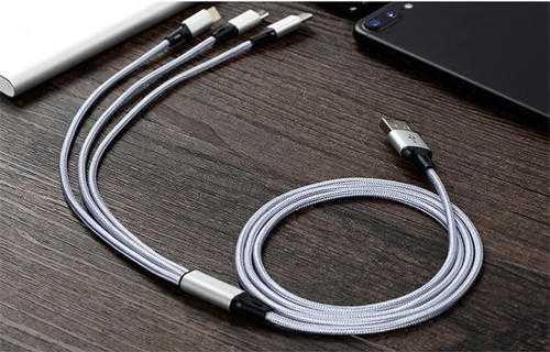 Haute Qualité Nylon Tressé Type-C Lightning Micro USB Câble de Données 3 en 1 Charge Rapide Stable Câble de Charge de Transmission de Données pour iPhone X 8 Samsung Galaxy S9 S8 iOS Téléphone Android