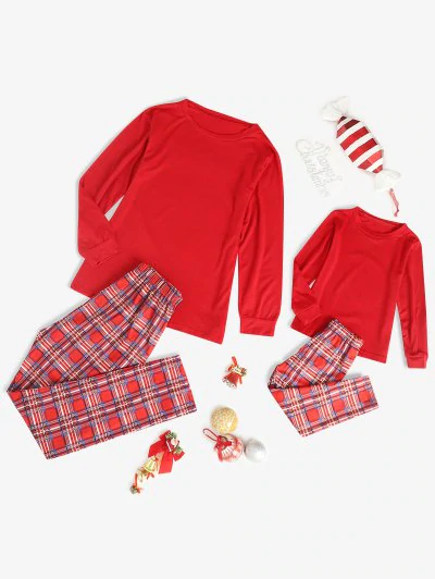 Conjunto de Pijama a Cuadros de Navidad