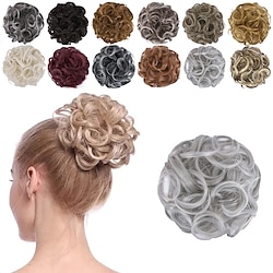 Hair Buns Hair Piece Messy Tousled Wavy Curly Scrunchies Wrap Ponytail Extensions with Elastic Rubber Band Synthetic Donut Updo Hairpieces for Women Girls Lightinthebox