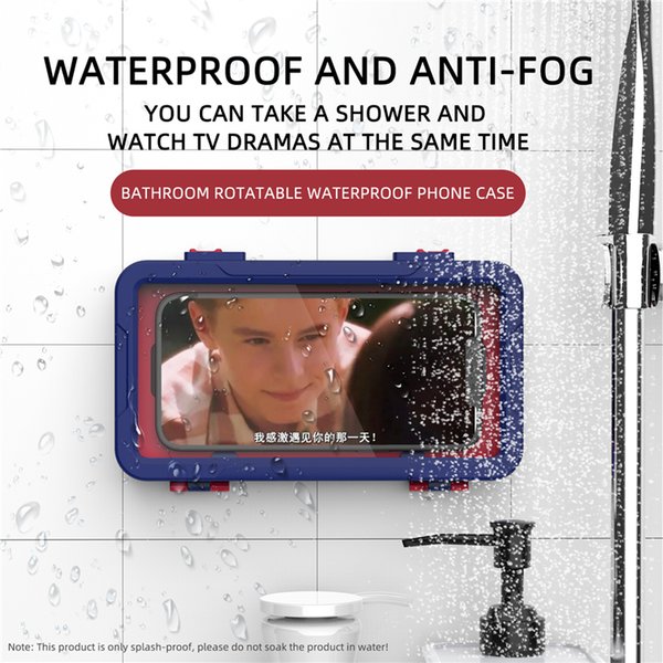Bathroom Rotatable Waterproof Phone Case for iPhone Samsung LG Nokia Sony LG Motorola Xiaomi Huawei Google Cellphone Shower Kitchen Handsfree Gadget