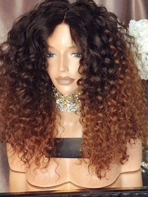 Long Center Parting Curly Synthetic Wig