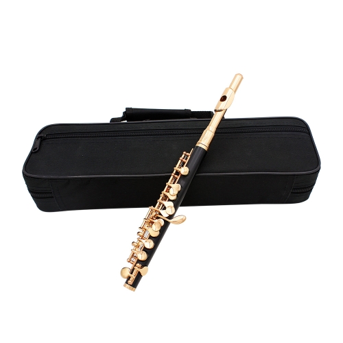 Piccolo Ottavino Half-size Flute Cupronickel Silver Plated C Key Tone with Cork Grease Polish Cloth Cleaning Stick Padded Box  Case Screwdriver