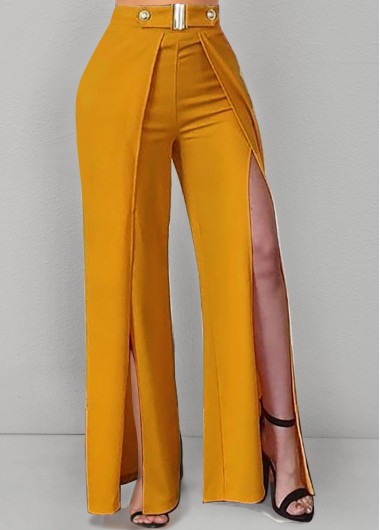 Ginger High Waisted Slit Design Pants Ginger High Waisted Slit Design Pants