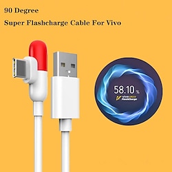 90 Degree USB Type C Cable For Vivo iQOO 5 3 X27 Pro Super Fast Charger Cord USB C 4A Data Wire For iQOO Pro Z1 NEX 3 3S Neo X50 Lightinthebox
