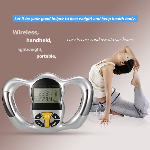 Digital LCD Screen Handheld Body Fat Monitor Health Analyzer BMI Tester Body Fat Meter Measurement Home Use