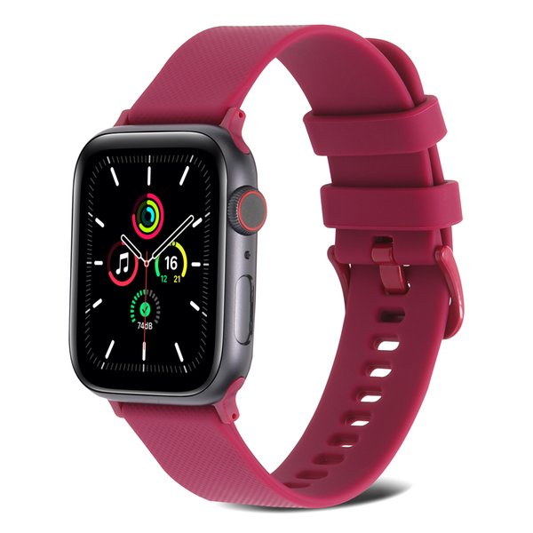 Silicone Strap For Apple Watch Band Compatible with iwatch Series 8 7 6 5 4 3 2 se 38MM 40MM 45MM Universal Colorful Replacement Wowen Straps Red smartwatch Watches