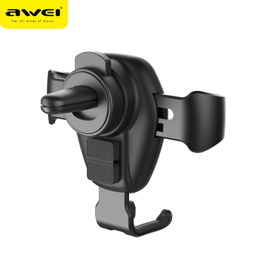 AWEI Chargeur de voiture Liaison par gravité Chargeur de support mobile sans fil Fixation automatique du support de ventilation