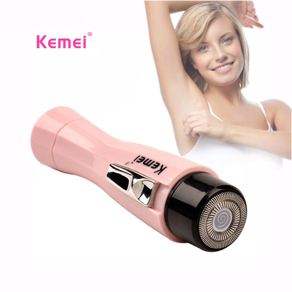 kemei shaving machines for women mini lady epilator hair removal shaver razor battery bikini trimmer depilation epilateur electrique