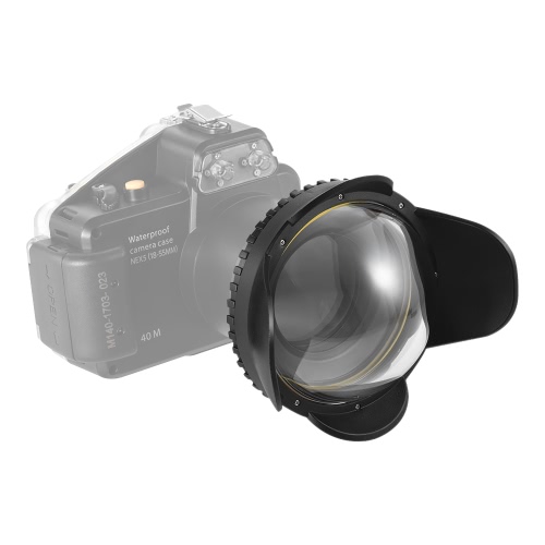 MEIKON Underwater Camera 200mm Fisheye Wide Angle Lens Dome Port Case Shade Cover 60m/ 197ft Waterproof 67mm Round Adapter for Camera Diving Housing