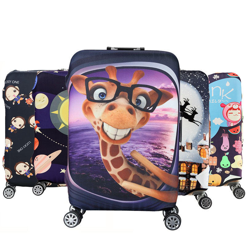 Honana Cartoon Cute Animal Elastic Luggage Cover Trolley Case Cover Durable Suitcase Protector for 18-32 Inch Case Warm