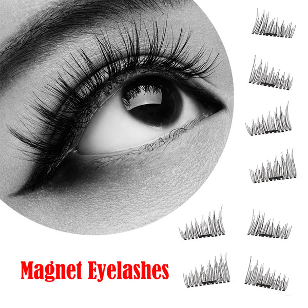 4 Pcs/2Pairs 3D Magnetic False Fake Eyelashes ORIGINAL LASH Eye Makeup Accessories Magnet Eye Lashes Extension Dropship
