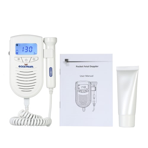 eccomum Ultrasound Pocket Baby Heart Detector Heartbeat Monitor 3.0MHz Baby Heart Rate(FHR) Monitor LCD With Gel CE Approved