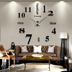 3D DIY Wall Clock Modern Frameless Large Arabic Numerals Clock Mirror Surface Wall Sticker Home Decor for Living Room Bedroom (19-27 Inch) Lightinthebox