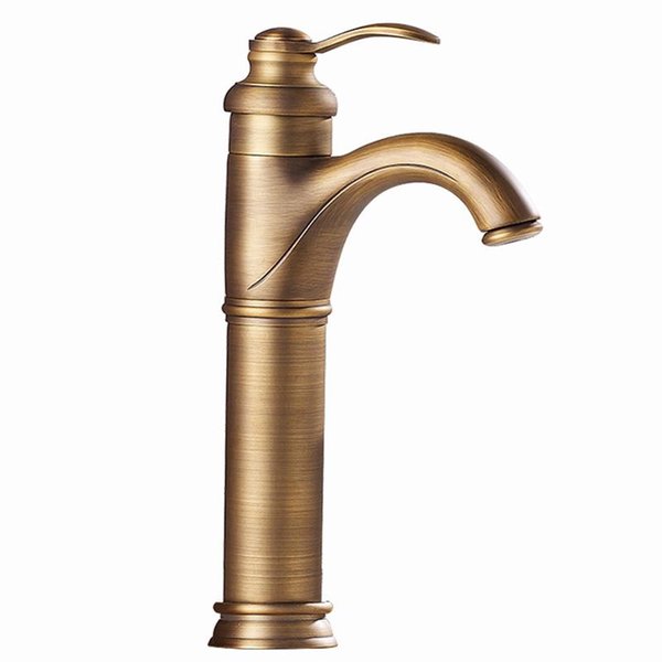 Bathroom Sink Faucets High Quality S Shape Tube Mixing Faucet Antique Rotating Retro Single Handle Double Control Basin Household Tap