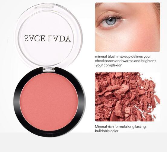 SACE LADY Pressed Compact Blush Buildable Long Lasting Pigmented Cheek Rouge Makeup Natural Rosy Looking Glow Powder Cosmetic