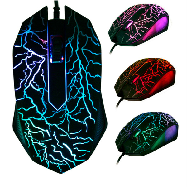 Gaming Mouse Mice Colorful Backlight 2700DPI Optical 3D Wired Mause USB Luminous Inputs For Networking Computers Desktop Laptop PC Game Retail Wholsale