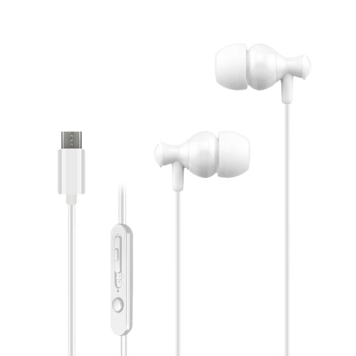 USB Type-c In-Ear Wired Earphone Headset USB C Earphone Earbuds In-line Control w/ Mic for Xiaomi 6 Note 3 MIX 2 Letv LeEco Le 2 3 Smartisan Pro Pro 2 White