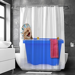 Shower Curtain with Hooks,Cat Pattern Funny Art Fabric Home Decoration Bathroom Waterproof Washable Shower Curtain with Hook Luxury Modern Lightinthebox