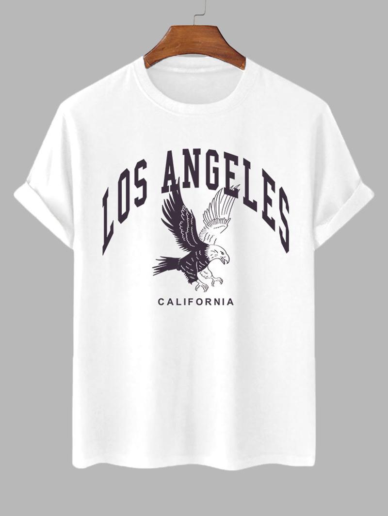 LOS ANGELES Eagle Graphic Printed T-shirt Xl White