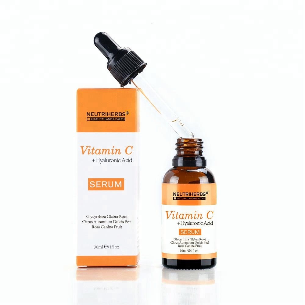 Private Label Natural Cosmetics Whitening Moisturizing Wholesale organic vitamin c serum with Hyaluronic Acid