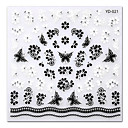 5pcs noir fleur blanche de qualité supérieure Nail Art Sticker m-21