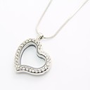 Love Curvy Heart Best Gift 30mm Floating Locket Origami Living Locket with Silver Snake Chain Necklace Lockets Necklaces