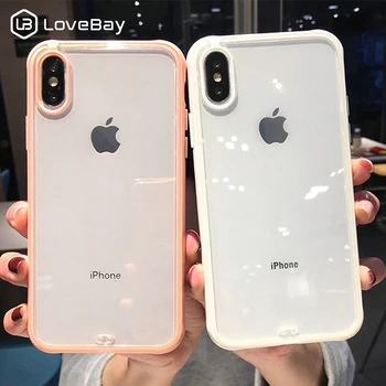 Lovebay Shockproof Bumper Transparent Silicone Phone Case For iPhone 11 Pro X XR XS Max 8 7 6 6S Plus Clear Soft TPU Back Cover