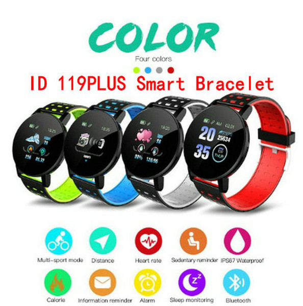 119 PlUS Smart watch wristband Single touch screen fitness tracker with Heart rate tracking waterproof sport smartwatch
