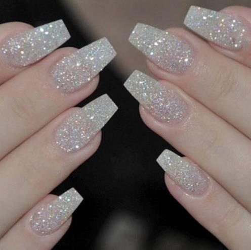100pcs/set ballerina nails acrylic false nails full cover natural/white/clear coffin nail tips artificial french fake nail tips