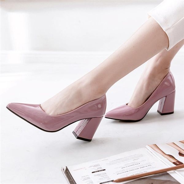 Dress Shoes Plus Size 34-46 Women's High Heels Sexy Bride Party Mid Heel Pointed Toe Shallow Mouth Women For Office