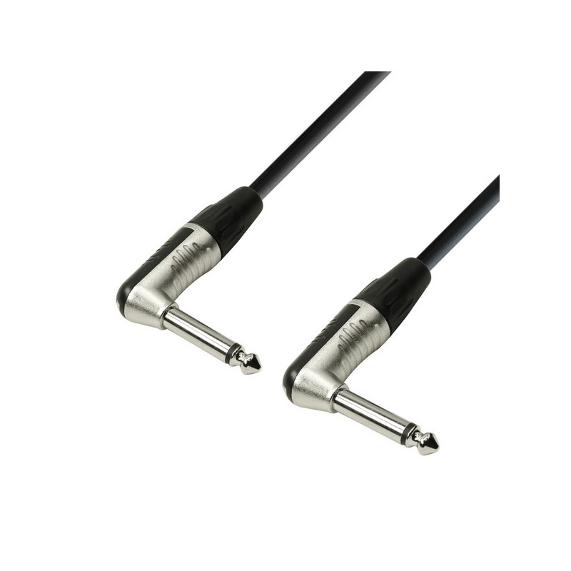 Adam Hall Cables 4 Star Serie - Instrumentenkabel REAN 6,3 mm Winkelklinke mono auf 6,3 mm Winkelklinke mono 3,0 m