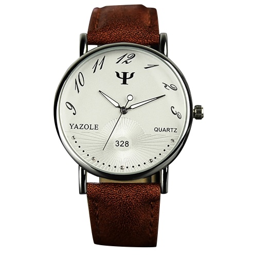 Reloj de pulsera de cuarzo YAZOLE 328 reloj de pulsera de cuero pu puntero luminoso de negocios estilo simple hombre