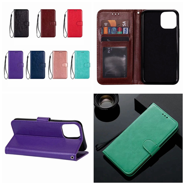 Flip Cases For Iphone 12 Mini 11 Pro XR XS MAX 8 7 Retro Crazy Horse Wallet Leather Samsung S21 Ultra Note 20 10 Vintage Holder Credit Card Slot Cover Book Pouch