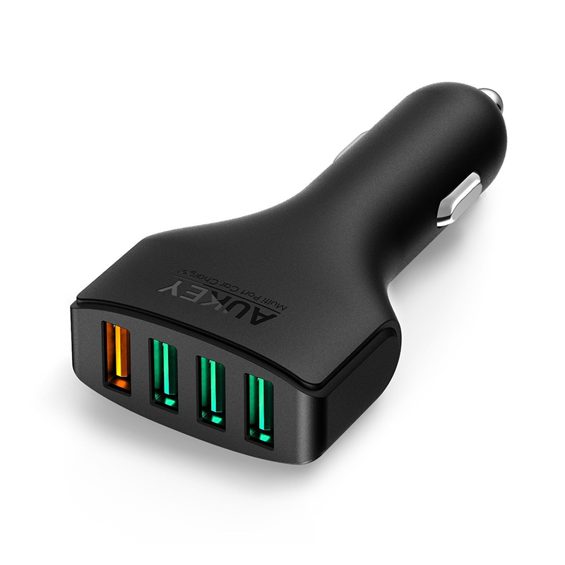 Aukey 2.4A Quad Port Car Charger with Quick Charge 3.0