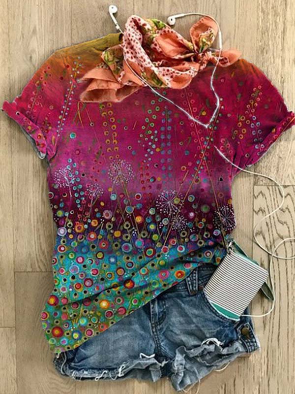 Printed Casual T-Shirts - Noracora