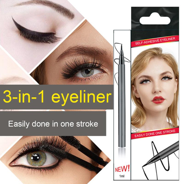New Self-Adhesive Eyeliner Waterproof Non-Blooming Quick-Drying Three-In-One Eyeliner Sticky Eyelashes