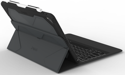 ZAGG Rugged Messenger - Tastatur und Foliohülle - hintergrundbeleuchtet - Bluetooth - Schweizer - für Apple 10.5