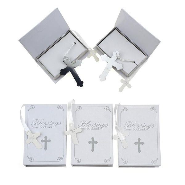 Party Favor 10 Pcs Silver Cross Bookmark In Book Religious Giveaway Gift For Guest Boys Girls First Communion Souvenir