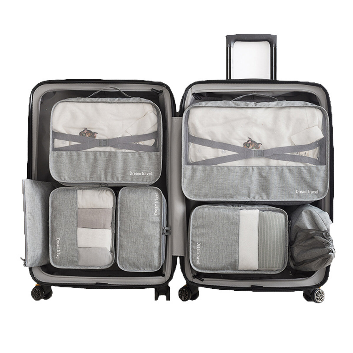 IPRee® 7 Pcs Wash Bag Travel Pouch Luggage Organiser Storage Bag
